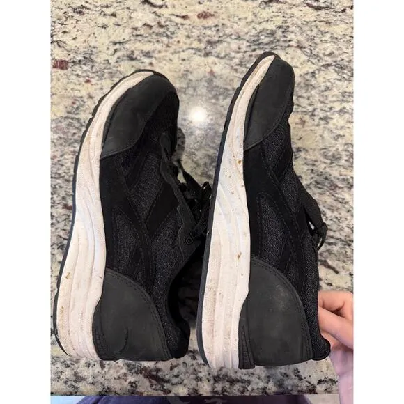 SAS Men’s Journey Mesh &amp; Leather Sneaker Nova Black Size 9 Wide Tie Comfort