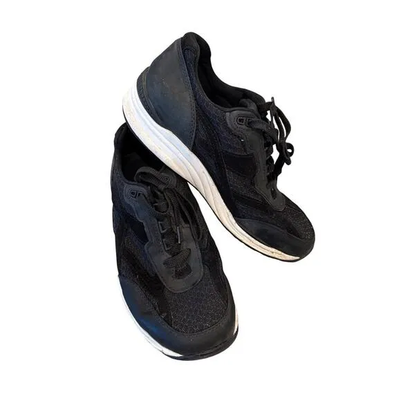 SAS Men’s Journey Mesh &amp; Leather Sneaker Nova Black Size 9 Wide Tie Comfort