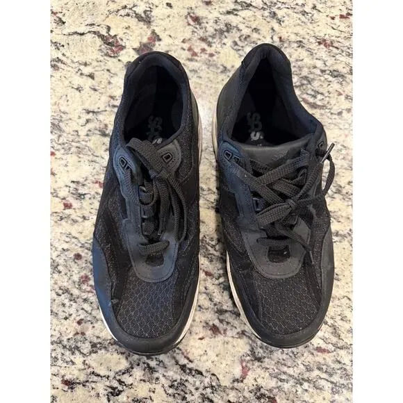 SAS Men’s Journey Mesh &amp; Leather Sneaker Nova Black Size 9 Wide Tie Comfort