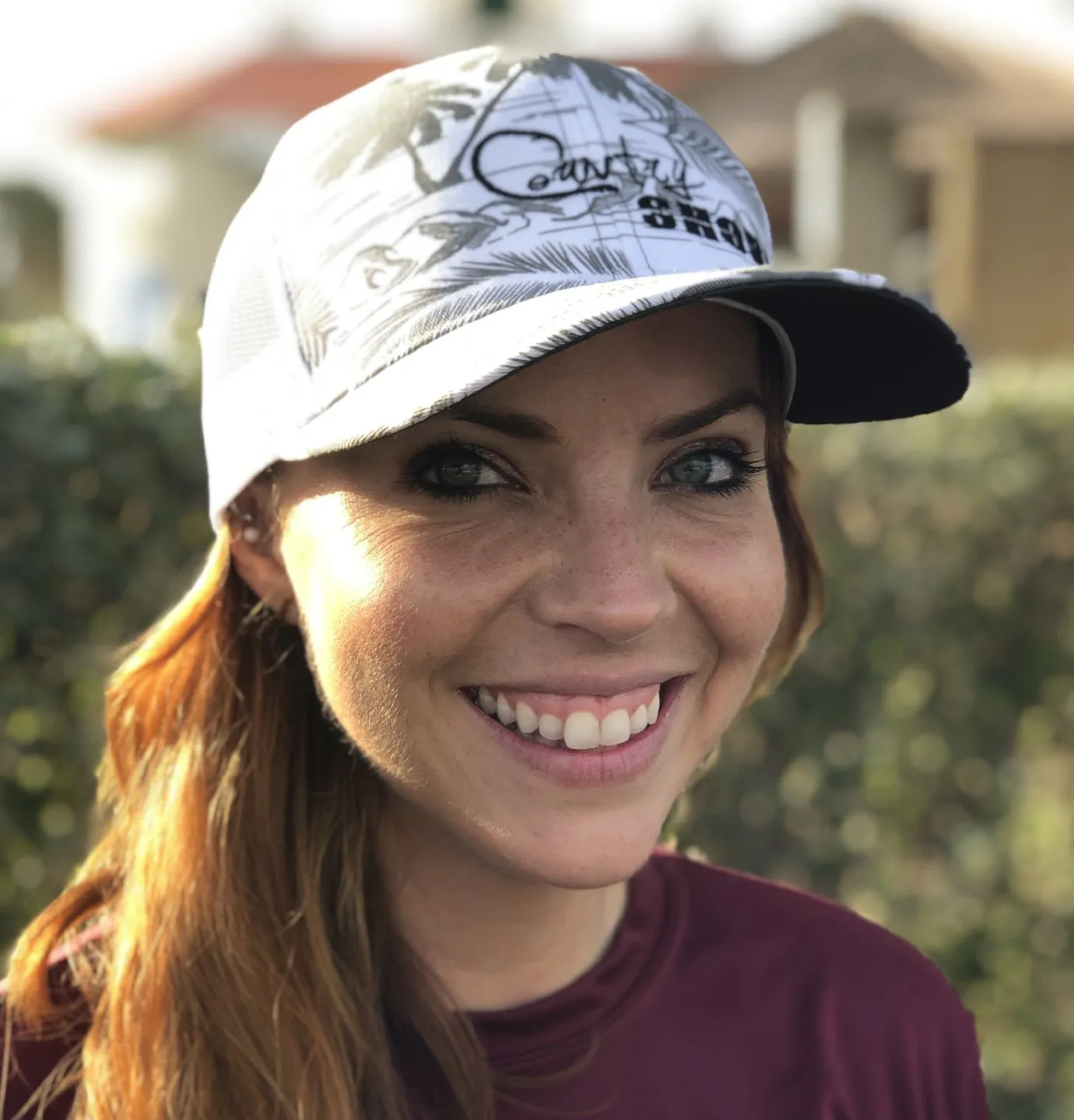 Signature Series Snapback Palm Tree Mesh Trucker Hat - White