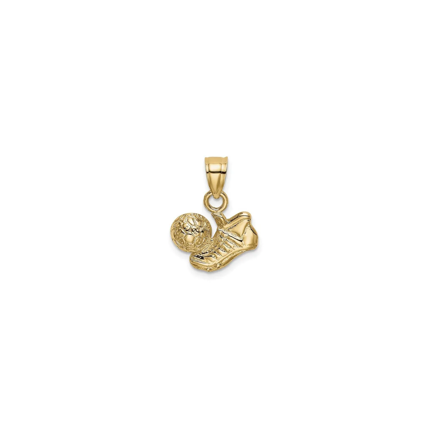 Soccer Ball on Cleat Pendant (14K)