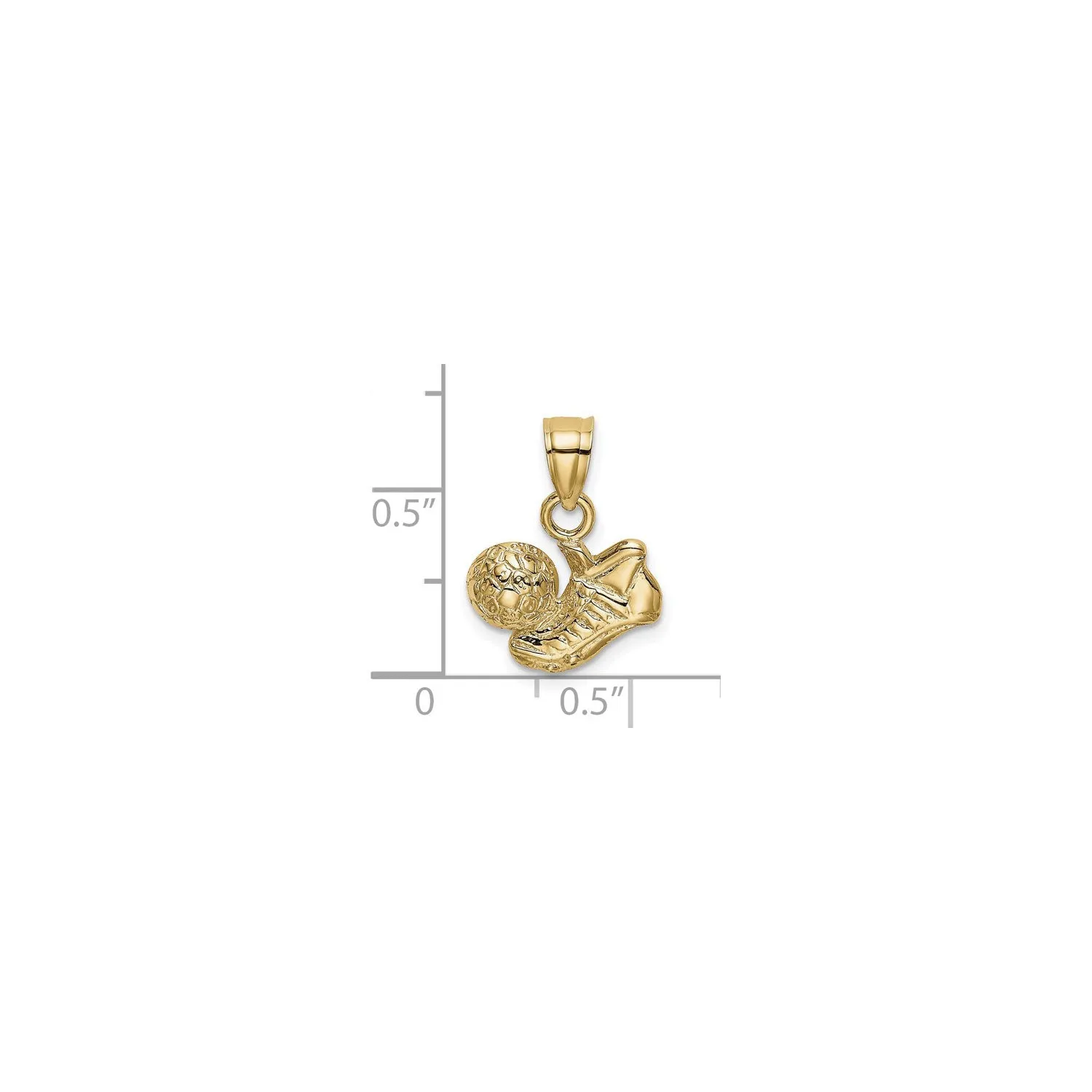 Soccer Ball on Cleat Pendant (14K)