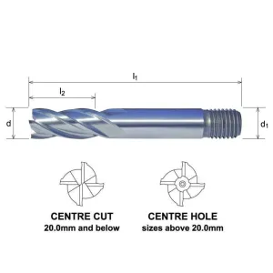 Somta 4 Flute 1/2 HSS-Co8 Multi-Purpose End Mill