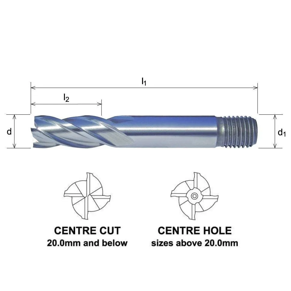 Somta 4 Flute 3/16 HSS-Co8 Multi-Purpose End Mill
