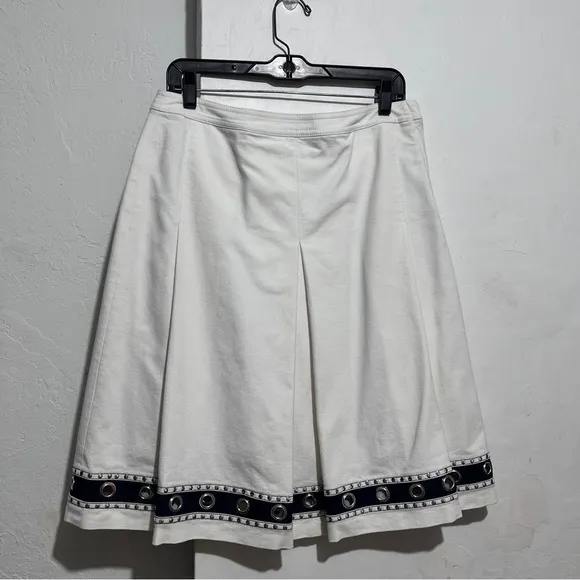 St. John Sport Grommet Heavyweight Cotton Tennis Skirt: Box TOY01: