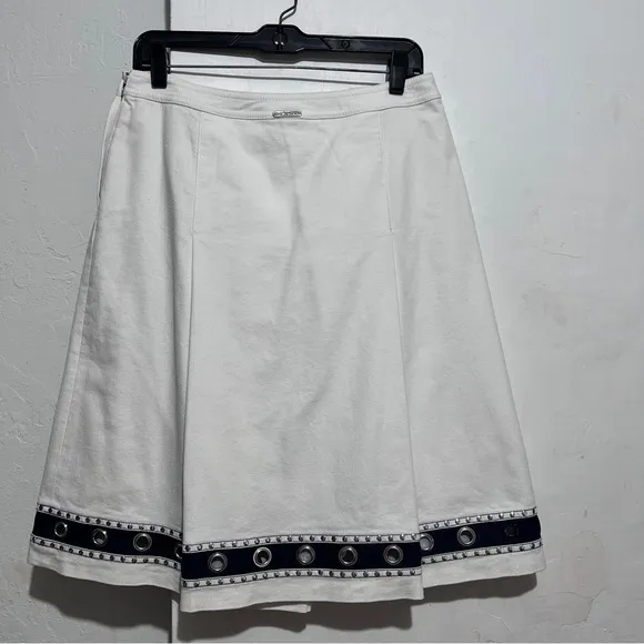 St. John Sport Grommet Heavyweight Cotton Tennis Skirt: Box TOY01: