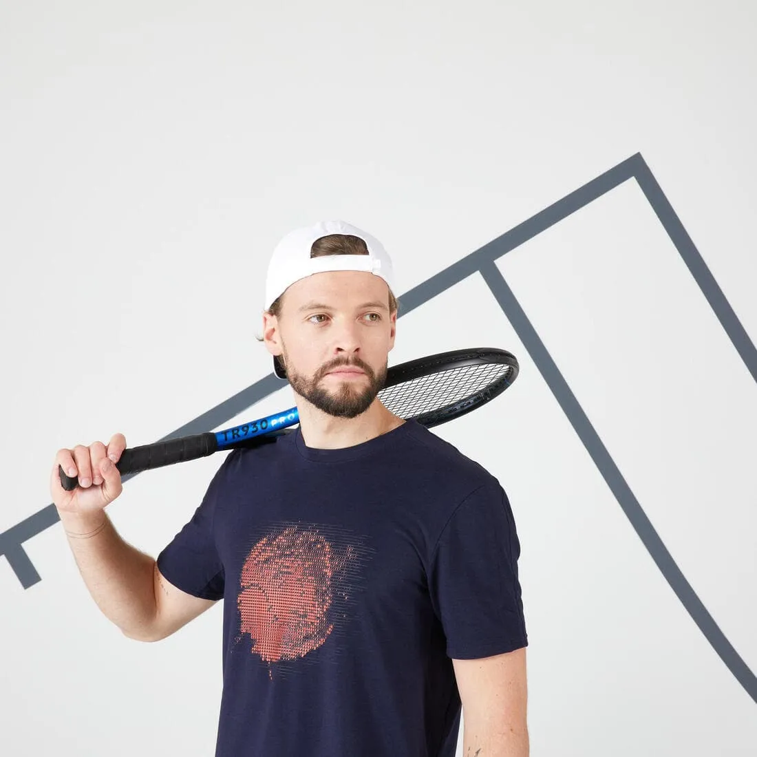 T-shirt de tennis homme - tts soft blanc cassé