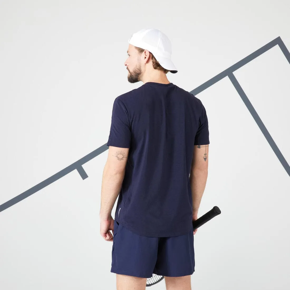 T-shirt de tennis homme - tts soft blanc cassé