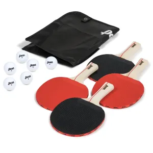 Table Tennis Accessory Set - 4 Ping Pong Paddles, 6 Balls and Storage Pocket
