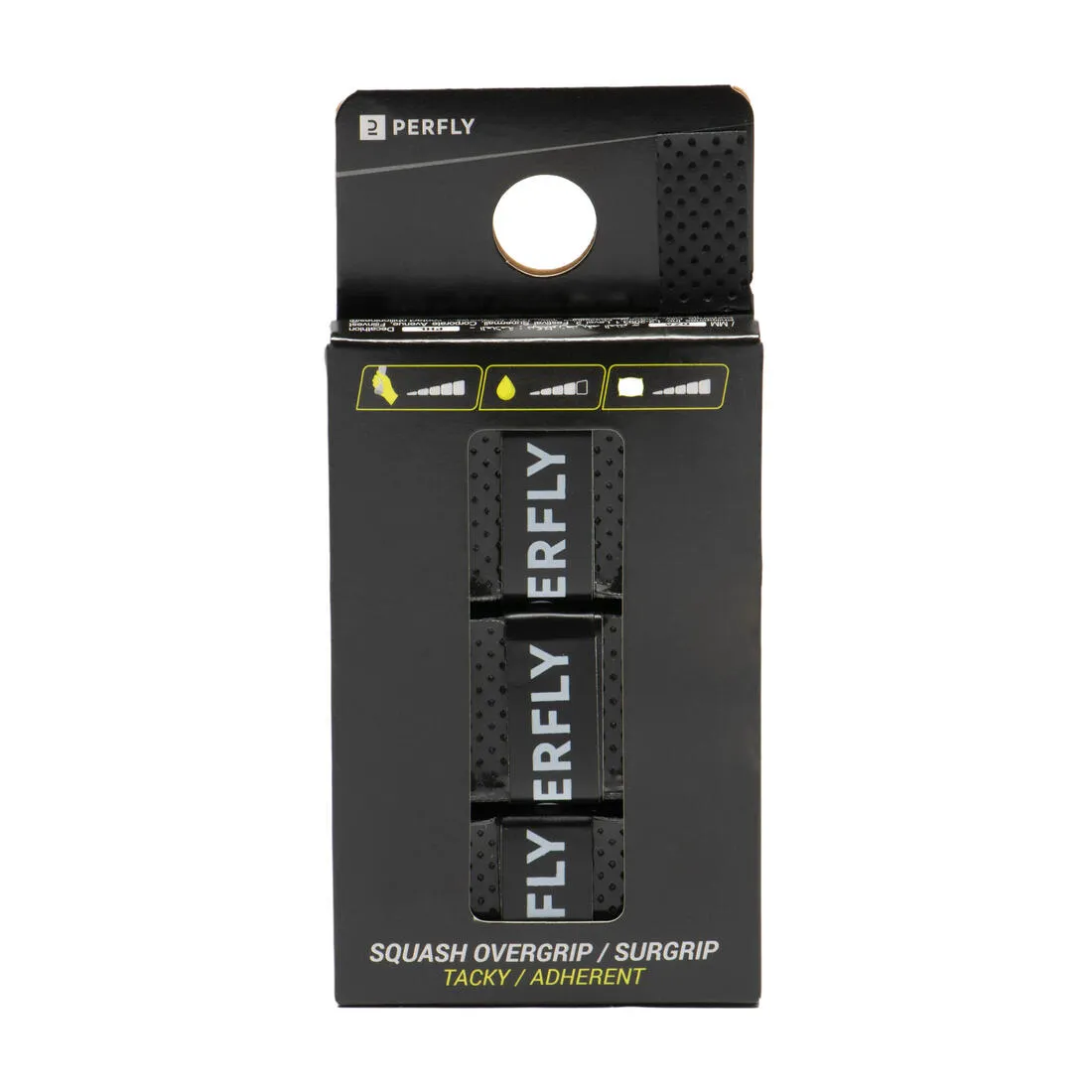 Tacky Squash Overgrip Tri-Pack - Black