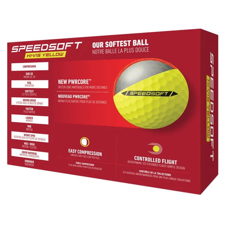 TaylorMade SpeedSoft Yellow Golf Balls 12Pk