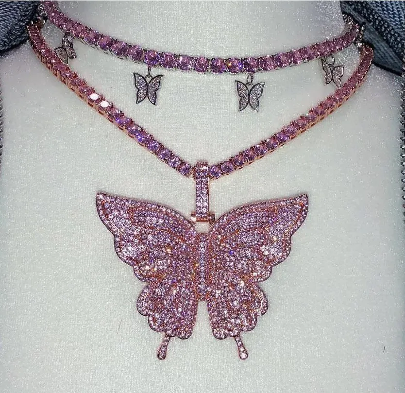 Tennis butterfly choker , bling butterfly , butterfly tennis necklace, 5mm tennis necklace and cz butterfly pendant ,Christmas gift