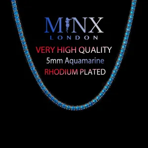 Tennis Chain | Blue Diamond Tennis Chain | Tennis Necklace | Aquamarine Tennis Chain | Iced Chain  | Diamond Tennis Chain | Hip Hop Chain