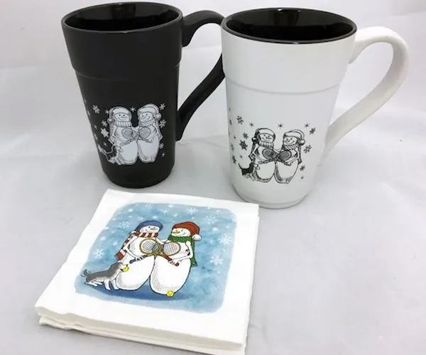 Tennis Snowmen Holiday Mug