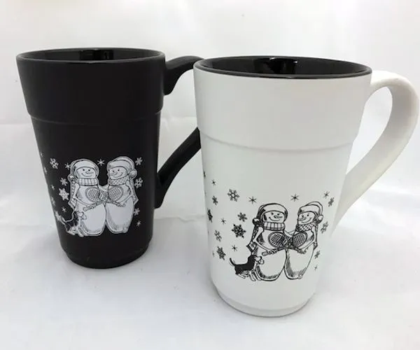 Tennis Snowmen Holiday Mug