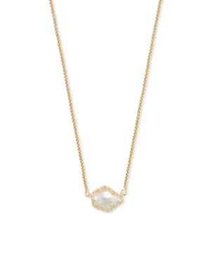 Tess Gold Necklace in Ivory Mother of Pearl