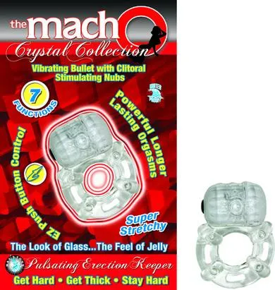 The Macho Crystal Collection Pulsating Erection Keeper - Clear