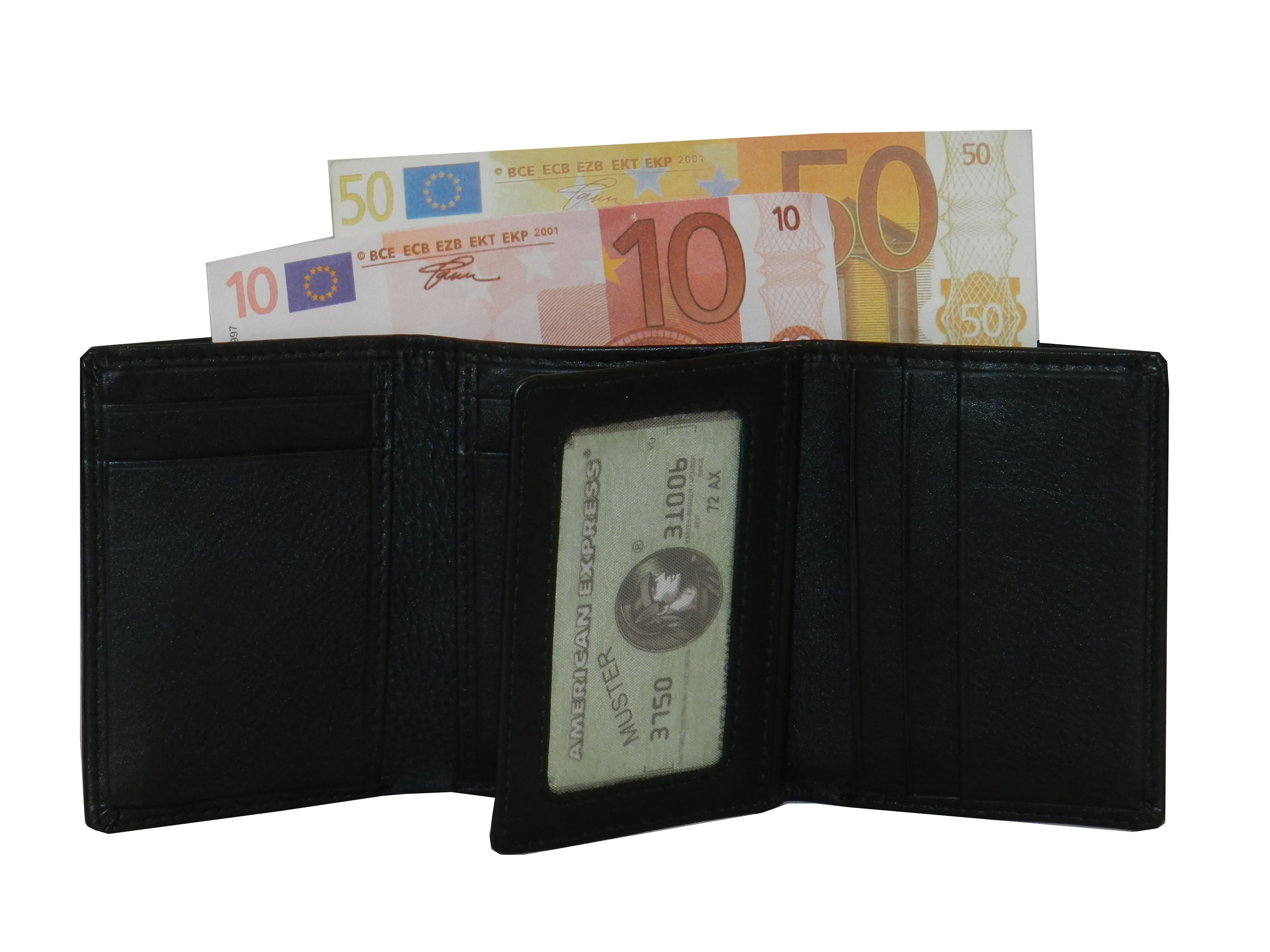 Trikon 12 Card Trifold Wallet Full Elastic #1539 [EL.LOOP]