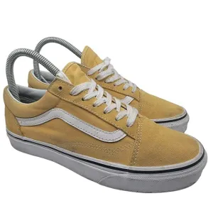 Vans Off The Wall Old Skool Womens 6.5 Mustard Yellow White Skate Shoes 500714