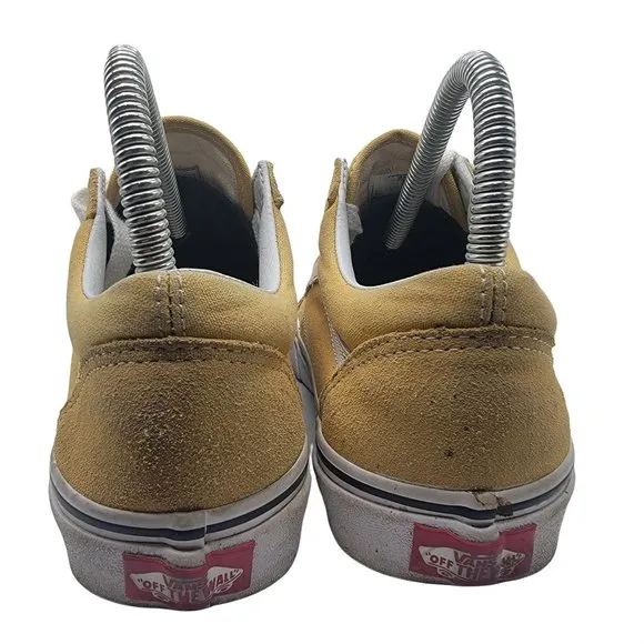 Vans Off The Wall Old Skool Womens 6.5 Mustard Yellow White Skate Shoes 500714