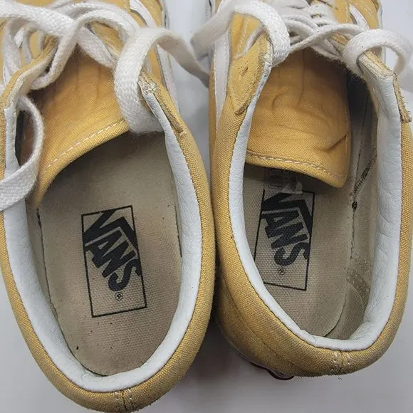 Vans Off The Wall Old Skool Womens 6.5 Mustard Yellow White Skate Shoes 500714