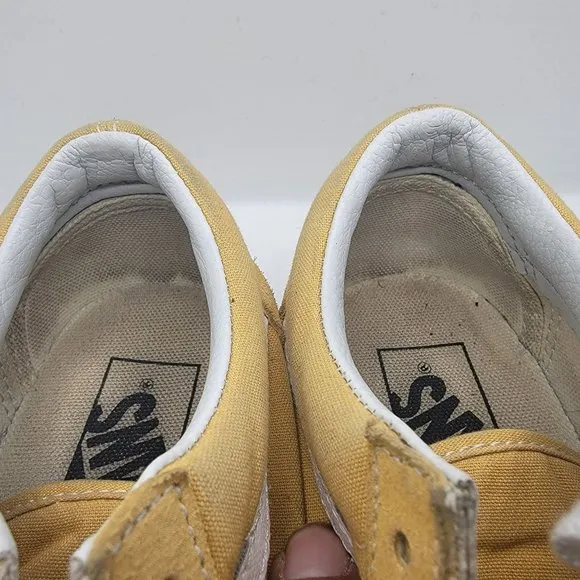 Vans Off The Wall Old Skool Womens 6.5 Mustard Yellow White Skate Shoes 500714
