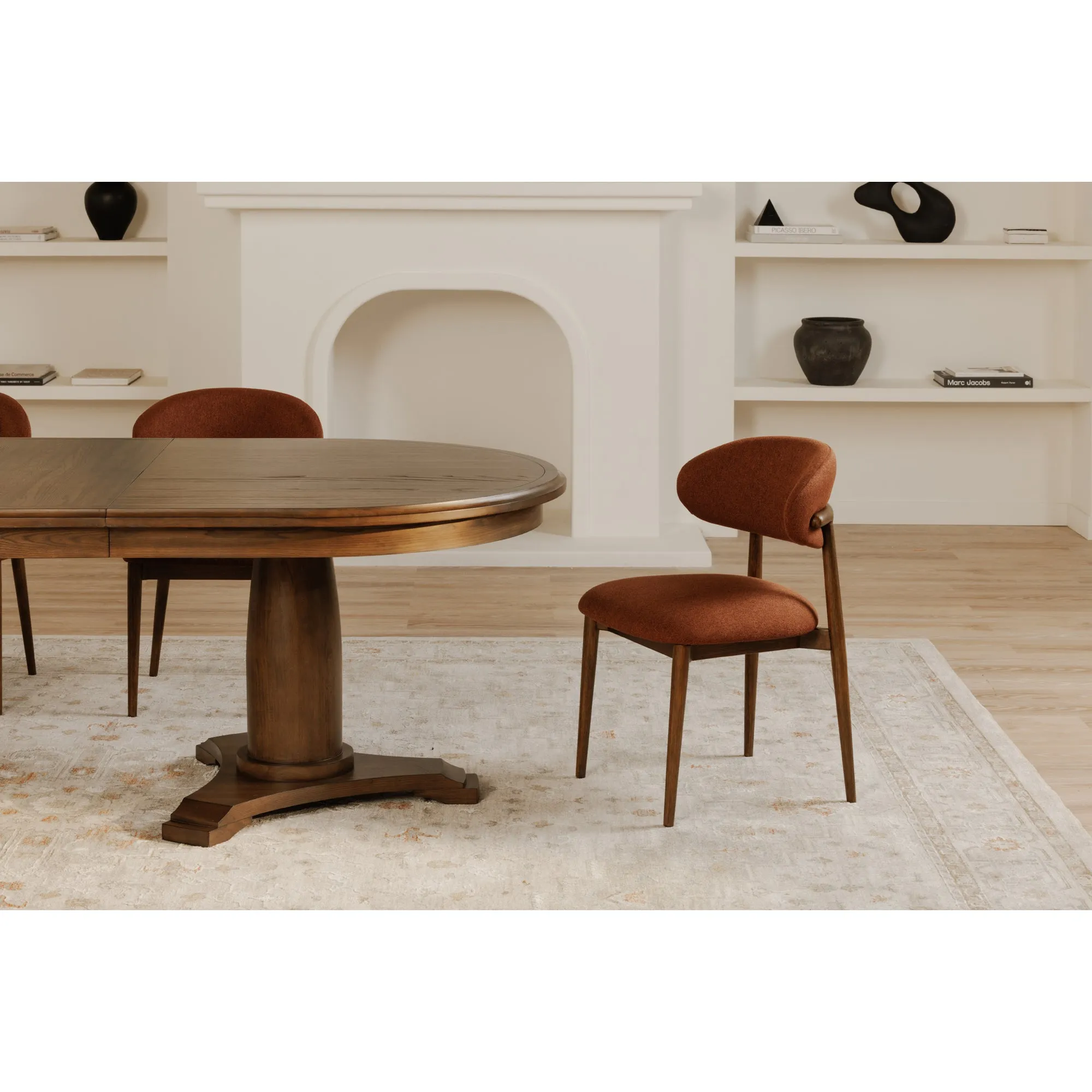 Vintage-Chic Wingback Dining Chair in Dark Espresso