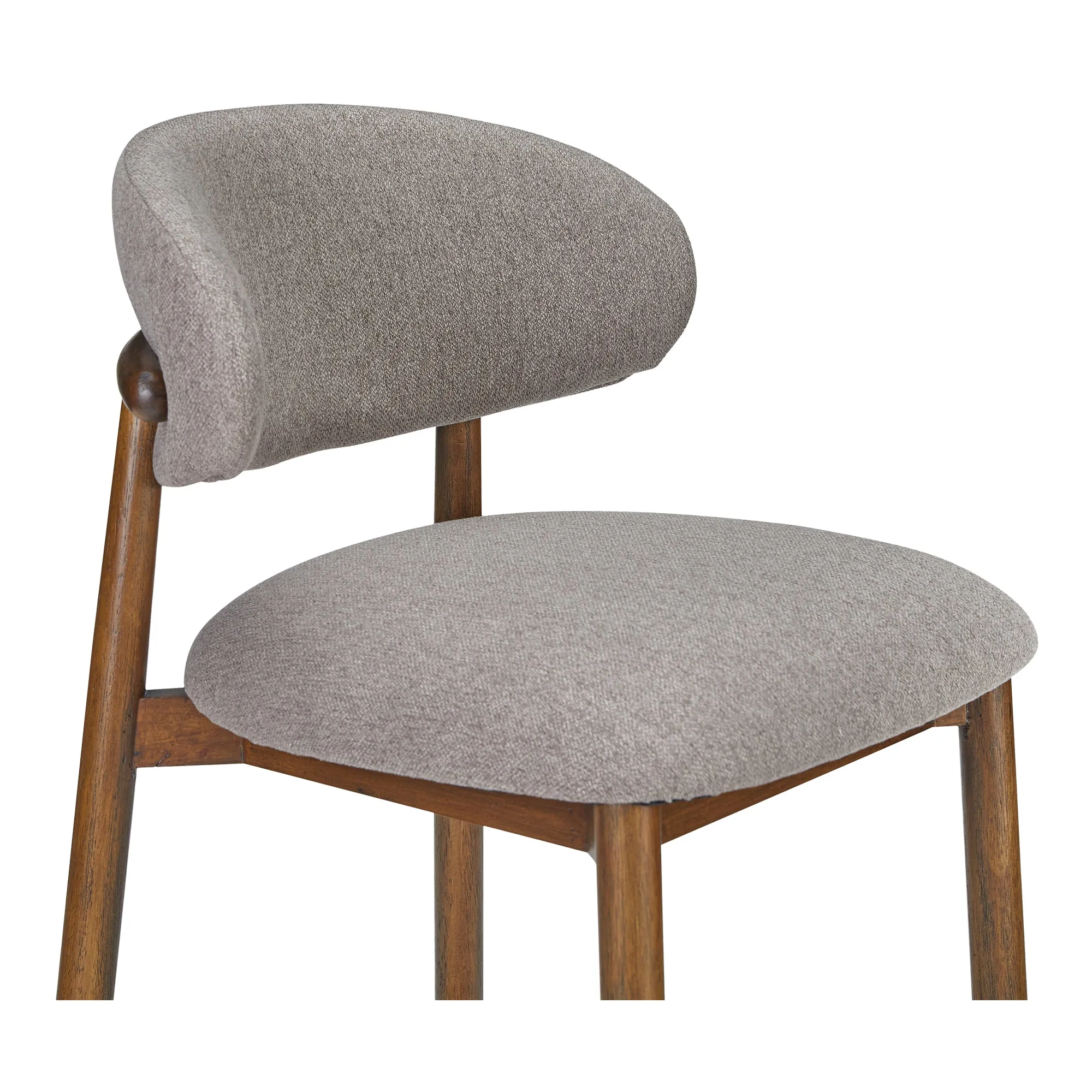 Vintage-Chic Wingback Dining Chair in Dark Espresso