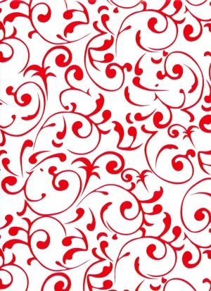Virtu Red Scroll Contact Paper 9FT.