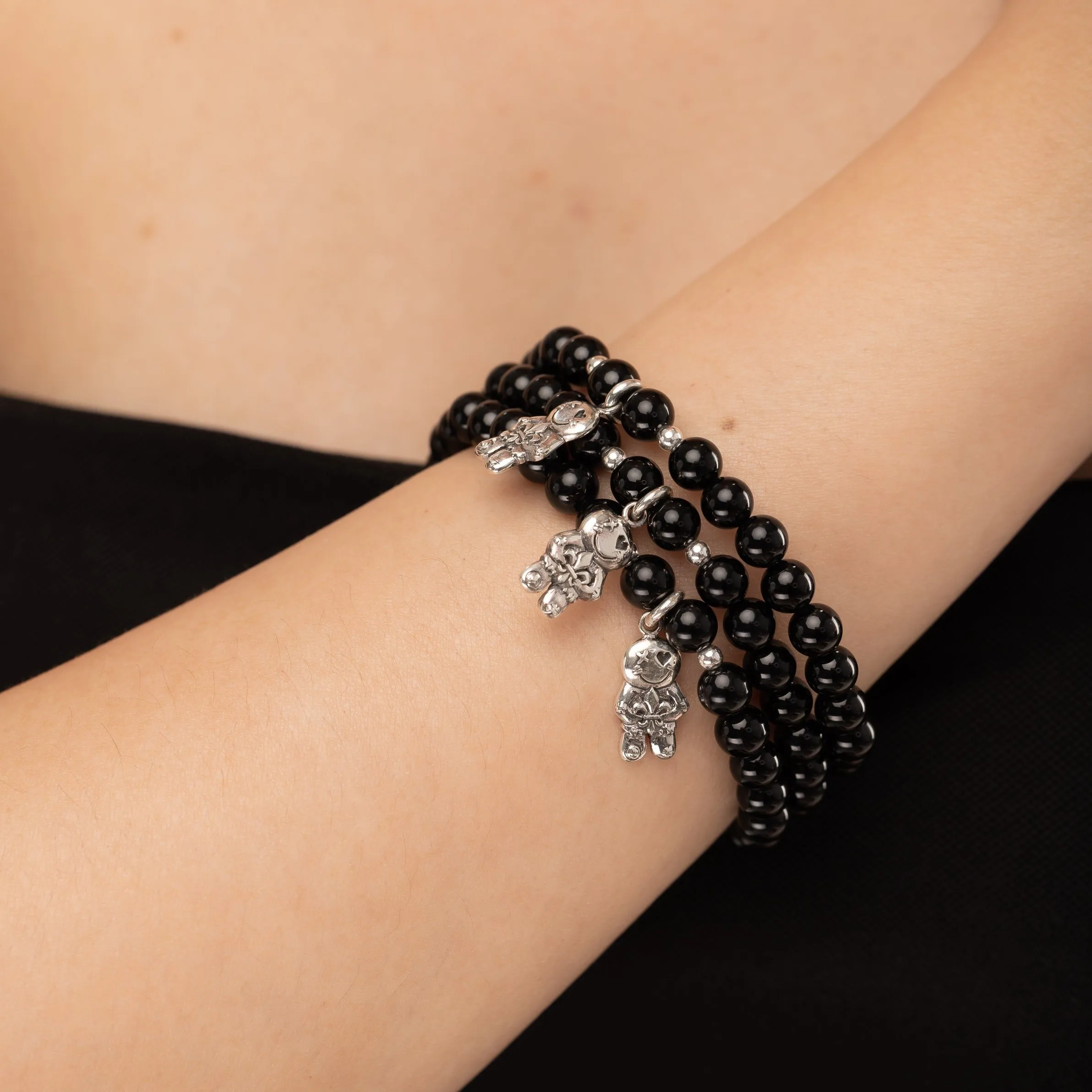 Voo Doo Doll Onyx Protection Signature Stretch Bracelet