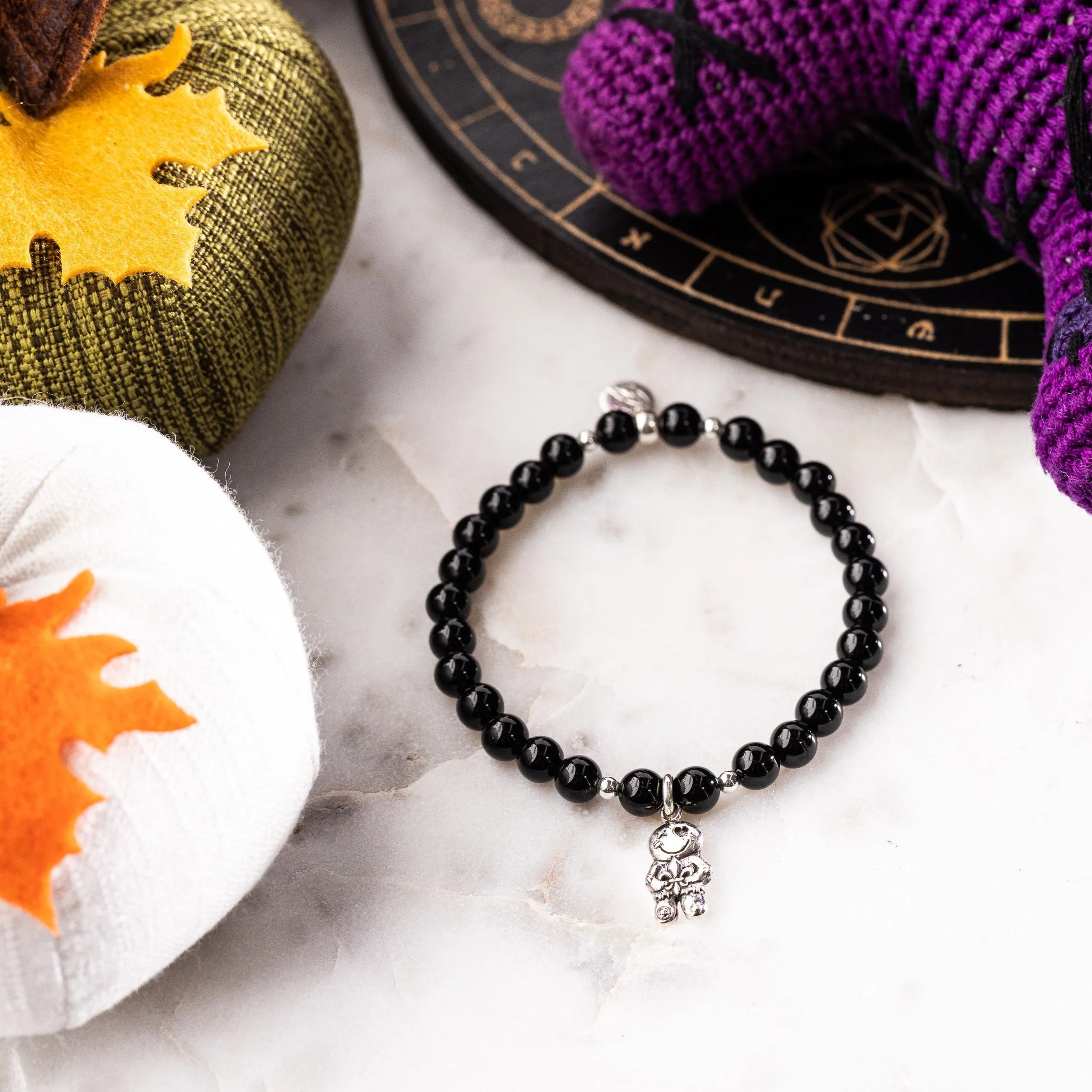 Voo Doo Doll Onyx Protection Signature Stretch Bracelet