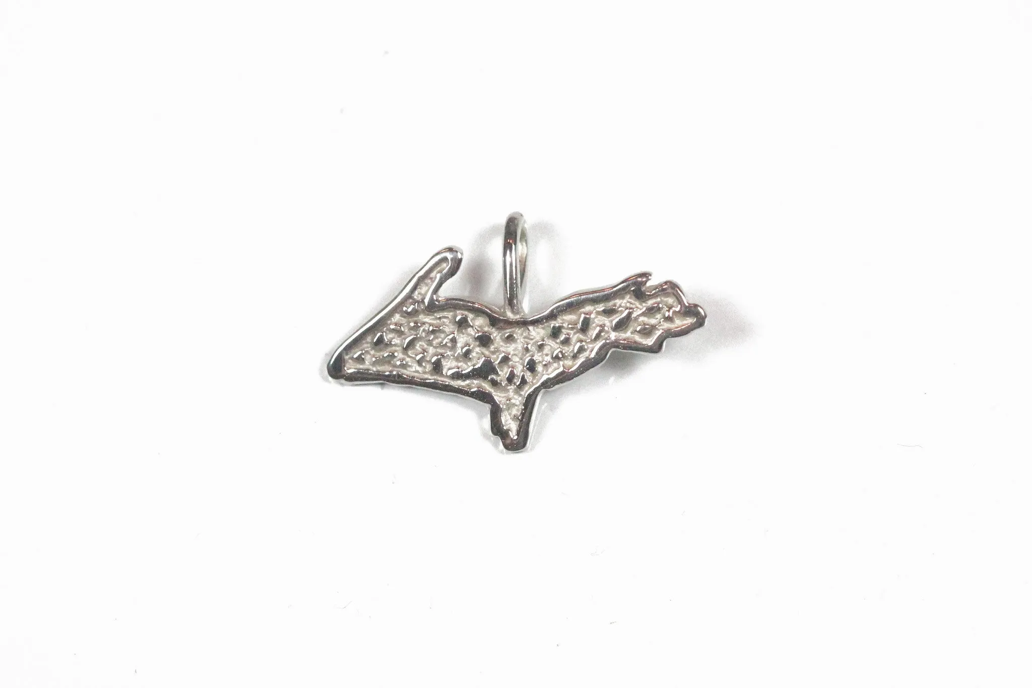 White Gold Nugget Upper Peninsula Pendant