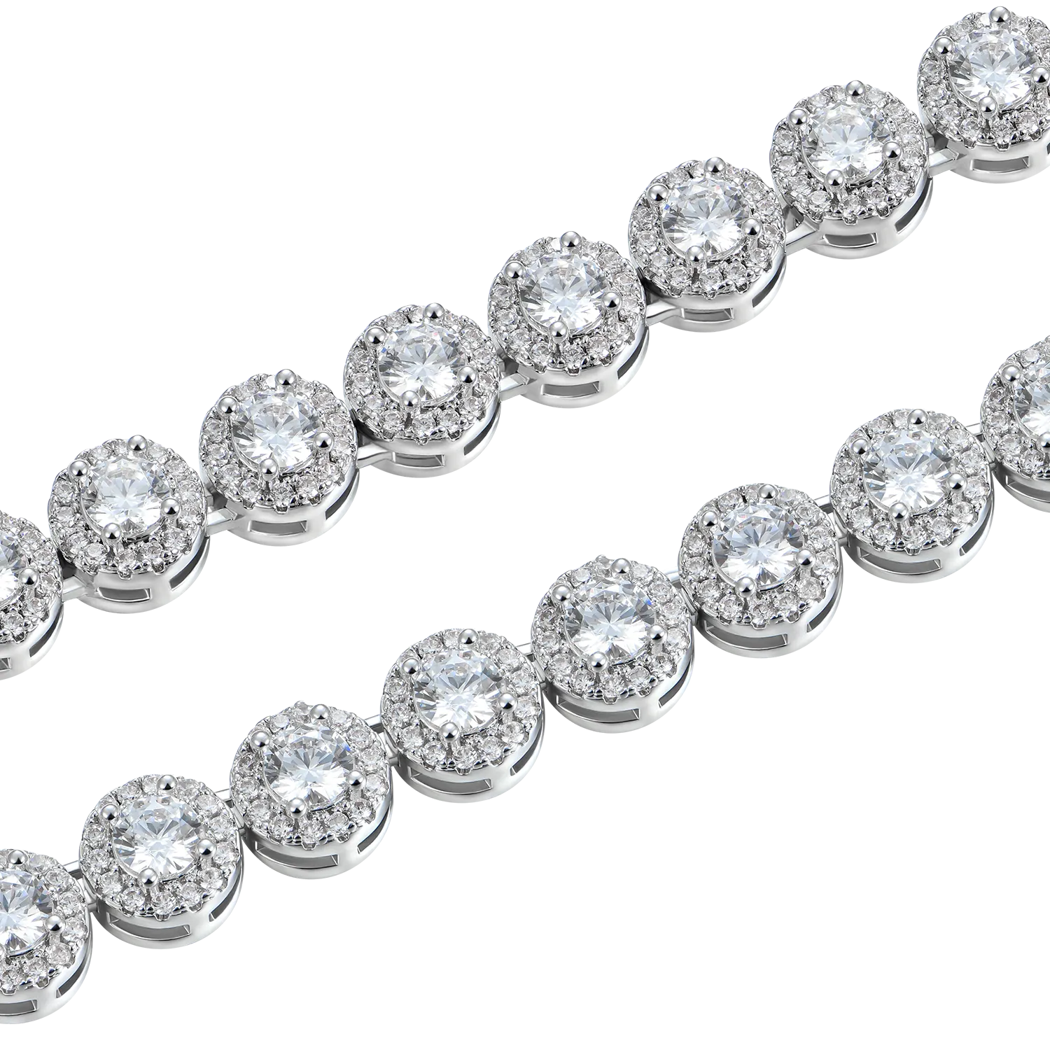 Women's Round Cut Clustered Tennis Chain - 7mm