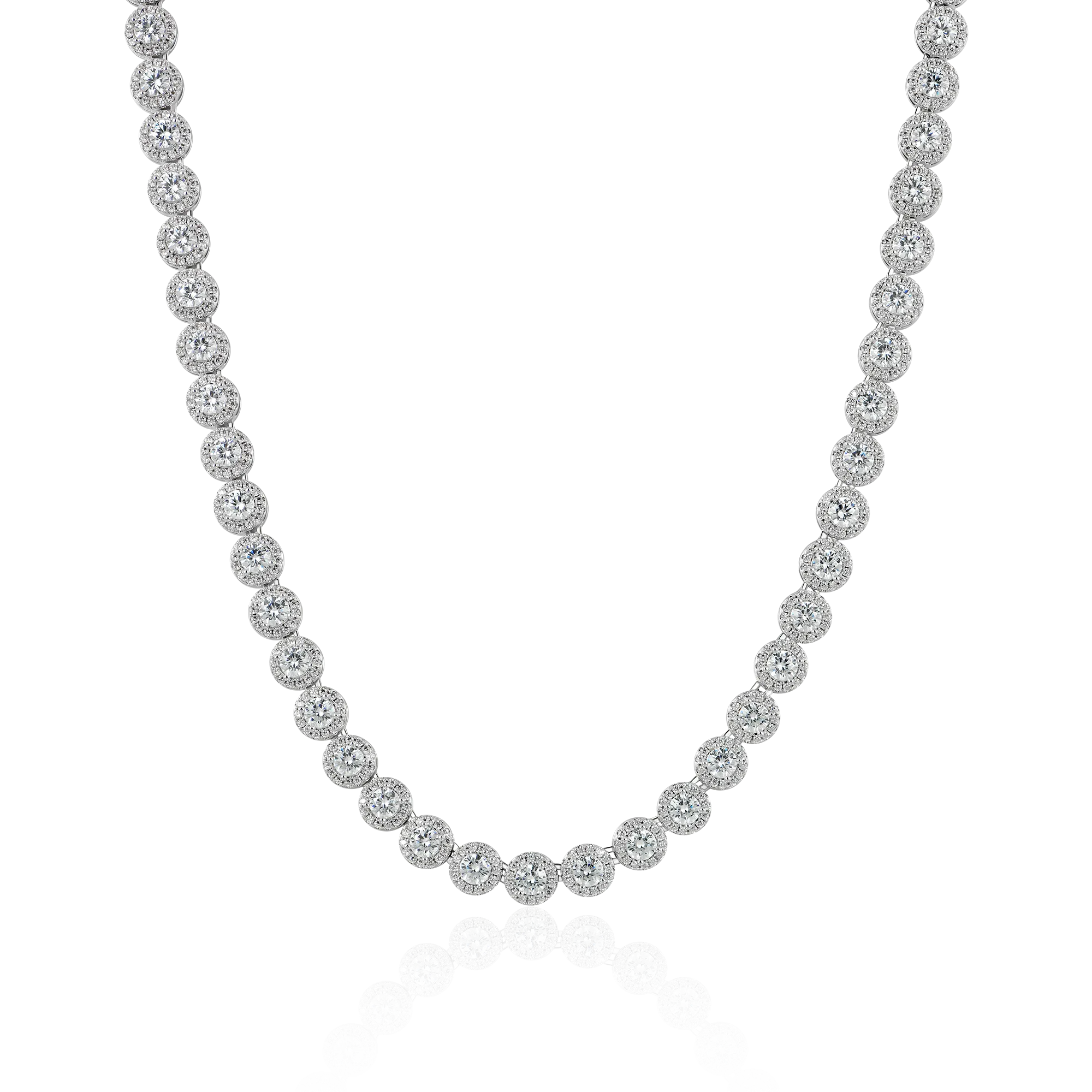 Women's Round Cut Clustered Tennis Chain - 7mm