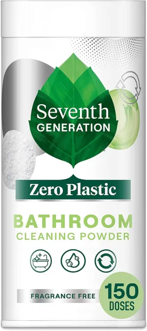 Zero Plastic Bathroom Powder Cleaner Fragrance Free Water-activated formula 5.4 oz